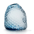 Blue Blue tidak teratur berbentuk erose vas kaca sastera